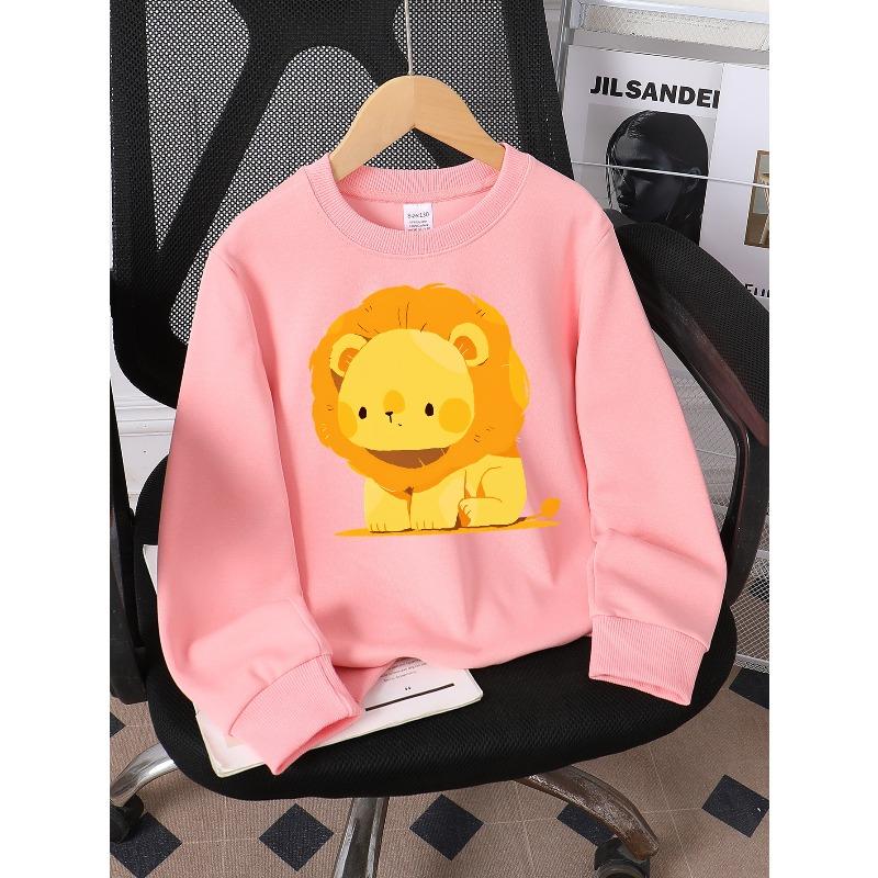 European sizes Girls' Crew Neck Fashion Sweatshirt, Western Top, Children's Long Sleeved Casual T-Shirt