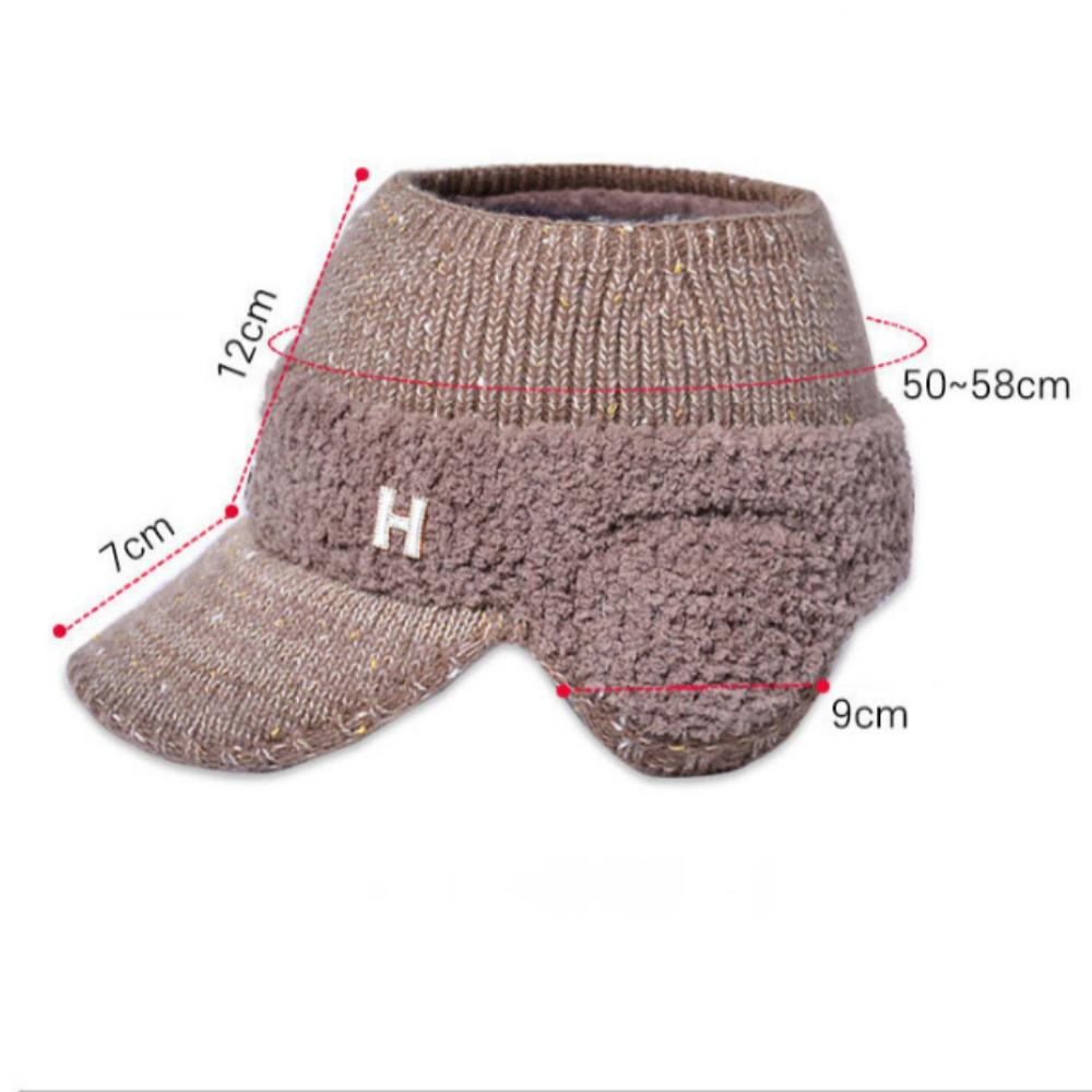 Winter Knit H Hats for Woman with EarCap & HairOpen