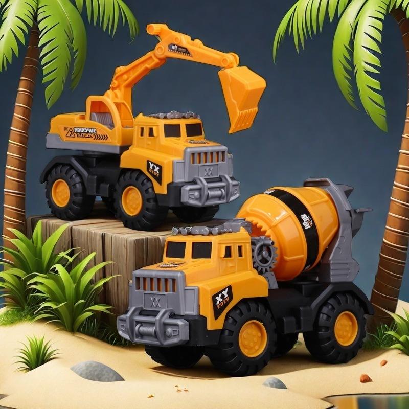 1Pcs Simulation Vehicle Big Toy City Car Concrete Mixer Truck Fire Role Play Boy Gift Construction Vehicle Sliding Bulldozer Toy
