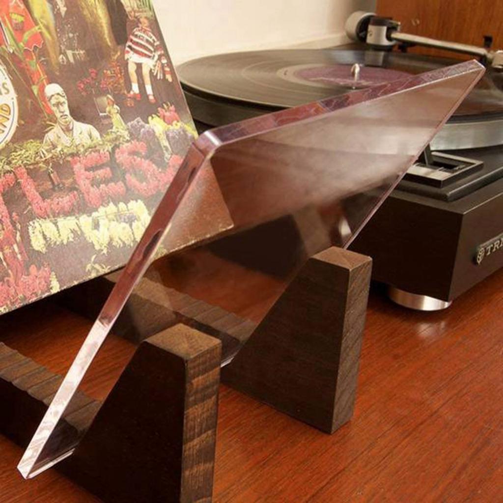 Vinyl-Schallplatten-Aufbewahrungsständer Kapazität Acryl-Enden Ausstellungsständer Holz Vinyl-Album Schreibtisch-Rack