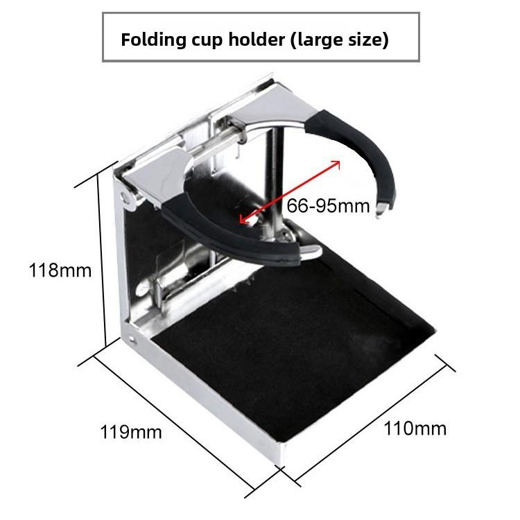 Boat Accessories Stainless Steel Folding Cup Drink Holder for Marine Yacht Truck RV Elevating Desk Drink Holder Ashtray Cup