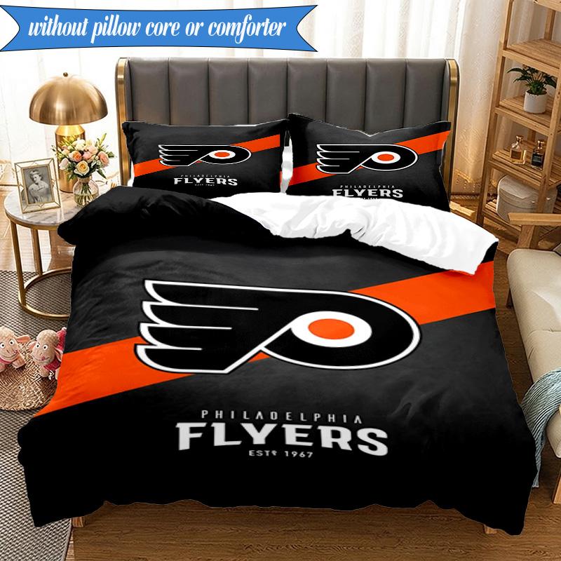 3PCS Flyers Hockey Team Bedding Set,Including 1pc Duvet Cover And 2pcs Pillowcases Perfect for Bedroom, Dormitory, Fan Christmas gift