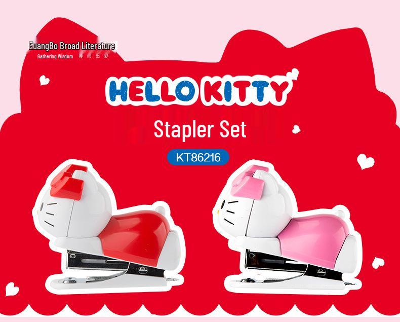 KT86216 Cute Cartoon Mini Stapler Set for Students - No. 10 Paper Binder