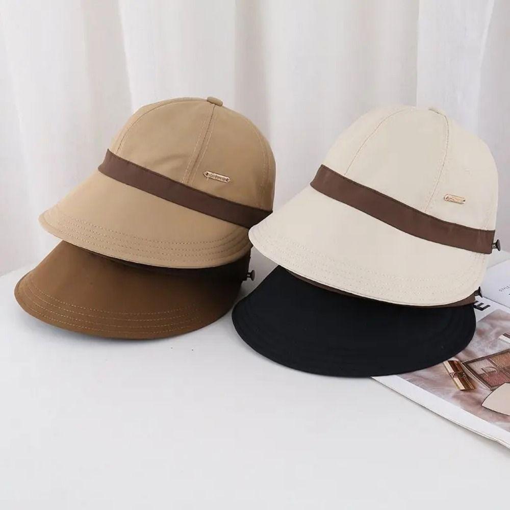 

Breathable Outdoor Beach Hat Solid Color Sun Protection Cap Fisherman Hat Duckbill Hat Travel чорний