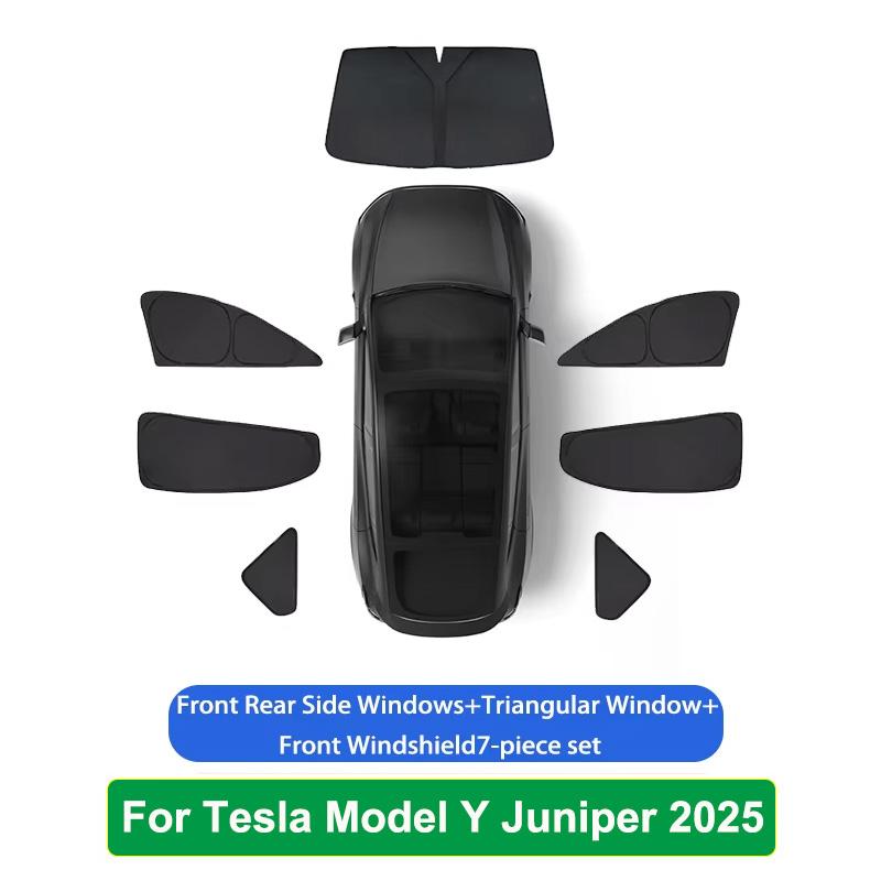 BED1 For Tesla Model Y Juniper 2025 Launch Sun Shade Front Rear Side Window Sunshade Windshield Sun Visor Outdoor Camping Accessories