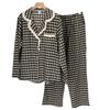 Korean ins style cotton polished couple plaid pajamas set loungewear 1011 new plaid