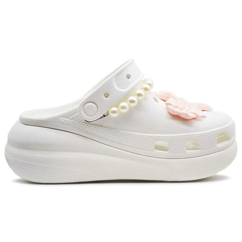 Crocs Crush Clog SIN3A White Peach Elegant Comfortable Hole Shoes Unisex White