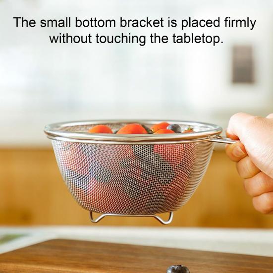 Stainless Steel Mixing Bowl with Strainer 2 In 1 Multifunctional Basin Strainer with Handle for Mixing Batter Egg Cream Washing