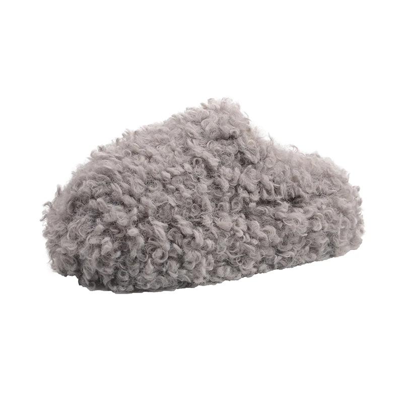 Flanell Mittelhoher Absatz Flach mit Modernen Slippern Frühling/Herbst Zum Hineinschlüpfen Damenschuhe im Ausverkauf 2025 Marke Uni Flache Damen-Slipper 36 graue