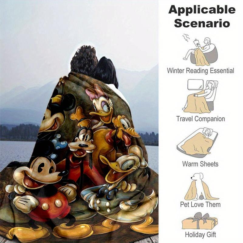 1 pezzo, Coperta Decorativa per la Casa con Topolino e Amici: Un Regalo Perfetto per la Tua Camera da Letto, Soggiorno o Viaggio, Morbida Coperta Plaid in Flanella, Ideale per il Divano