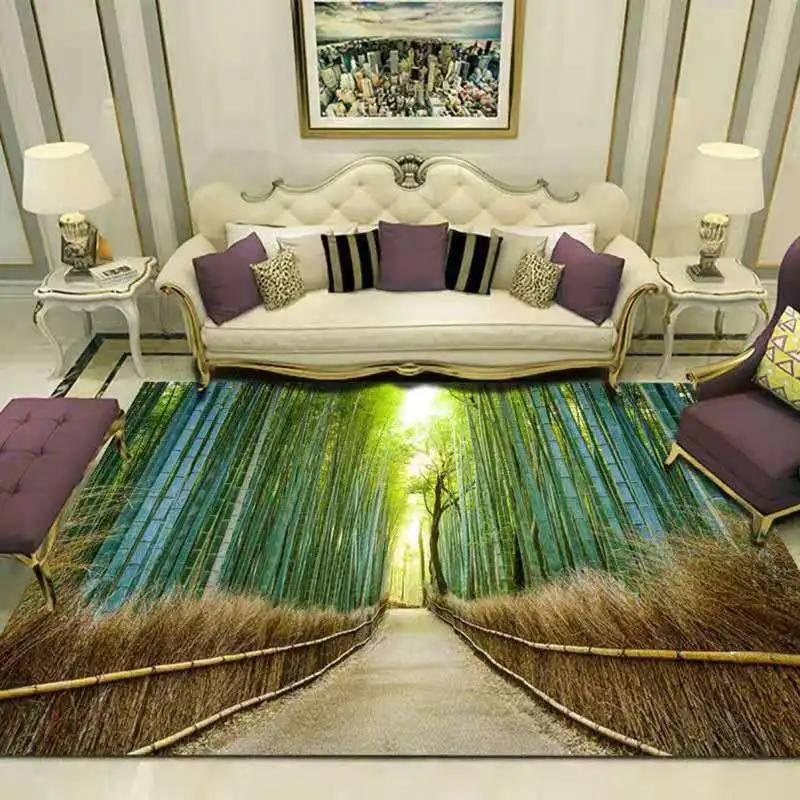 Forest Natural Landscape Carpet Floor Mat Home Decoration Living Room Luxury Lake Non-Slip Bedroom Bedside Table Area Carpets