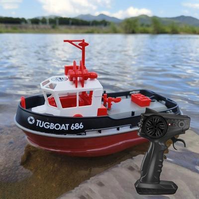 1/72 RC Remorkér a Dálkový ovladač Dvoumotorový Vysokorychlostní Člun Vodní Hračka pro Řeku Chlapci Dívky