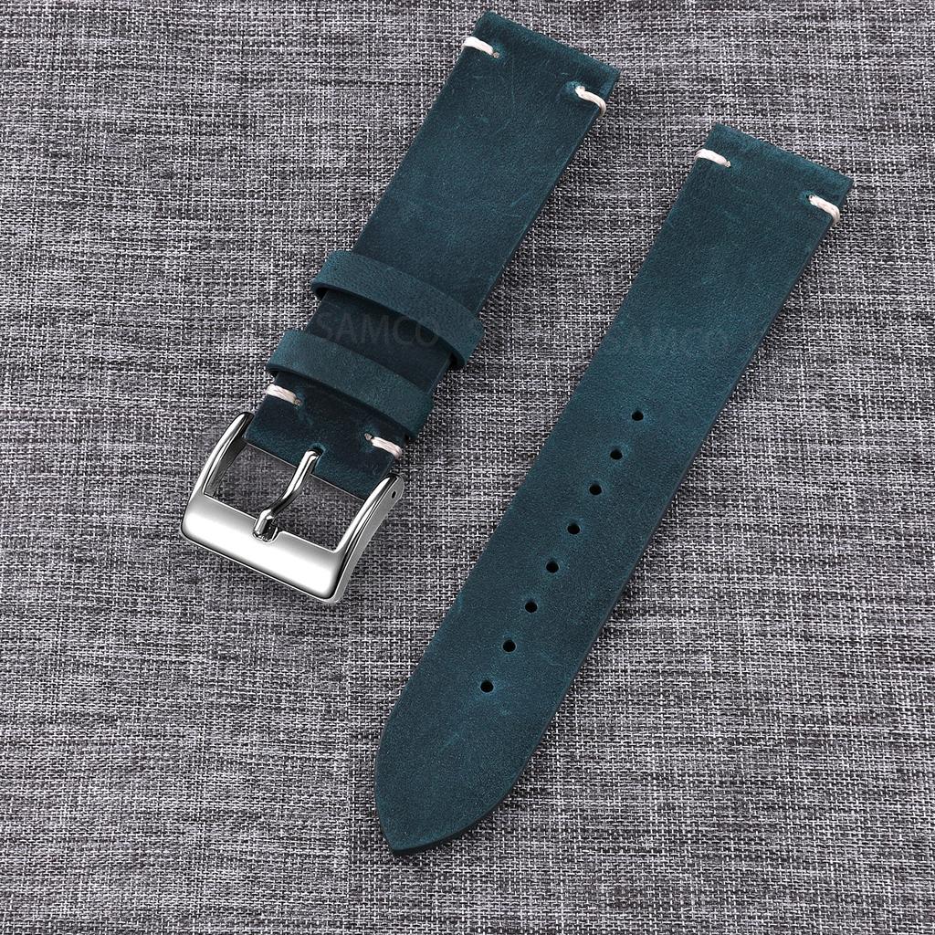 Genuine Leather Watch Bands , Vintage Top Grain Leather Watch Straps 18mm, 19mm, 20mm, 21mm, 22mm, 24mm for Seiko Citizen Orient