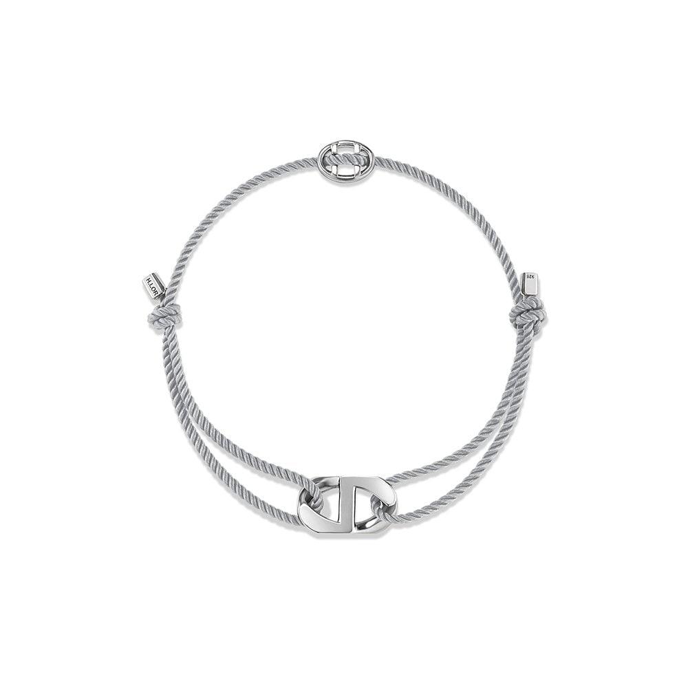Eritre Silver (W) Curve Emblem Strap Bracelet Light Gray Hl5B14522W9235