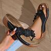 Fashion Vintage Clip Toe Womens Wedge Sandals Lightweight Flowers Decor Platform Slippers Women Plus Size Non Slip Thick Sole Sandles 43
