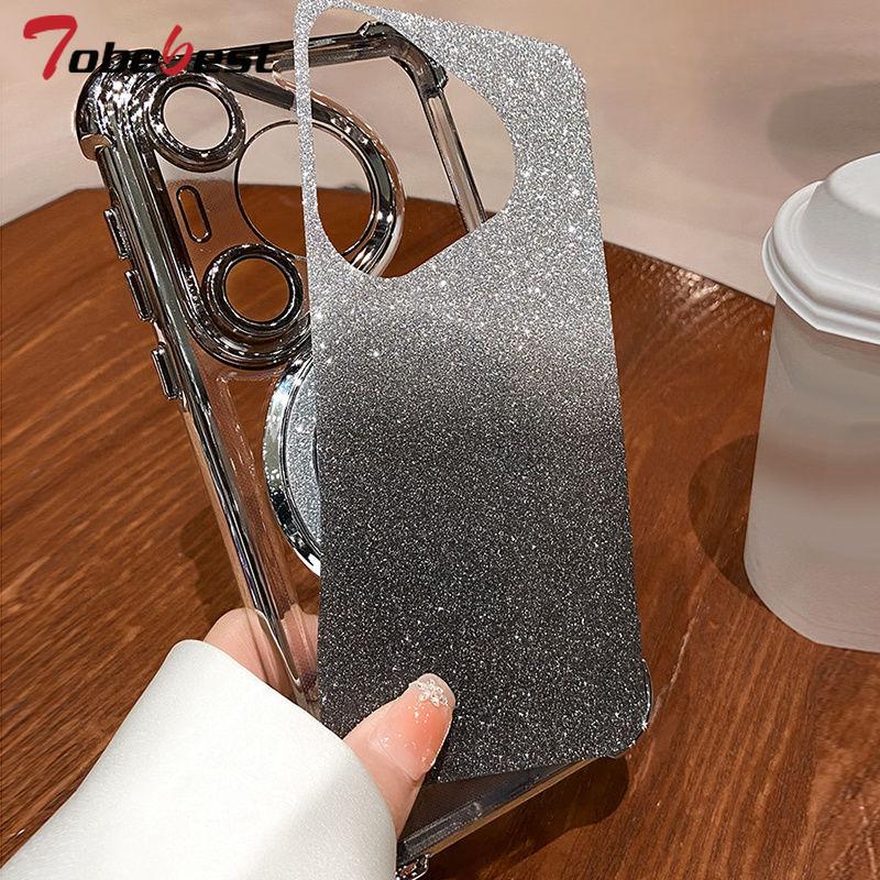 Shockproof GLITTER Plating Crystal Bracelet Magsafe Phone Holder Case For Xiaomi POCO X6 Pro 5G Cover