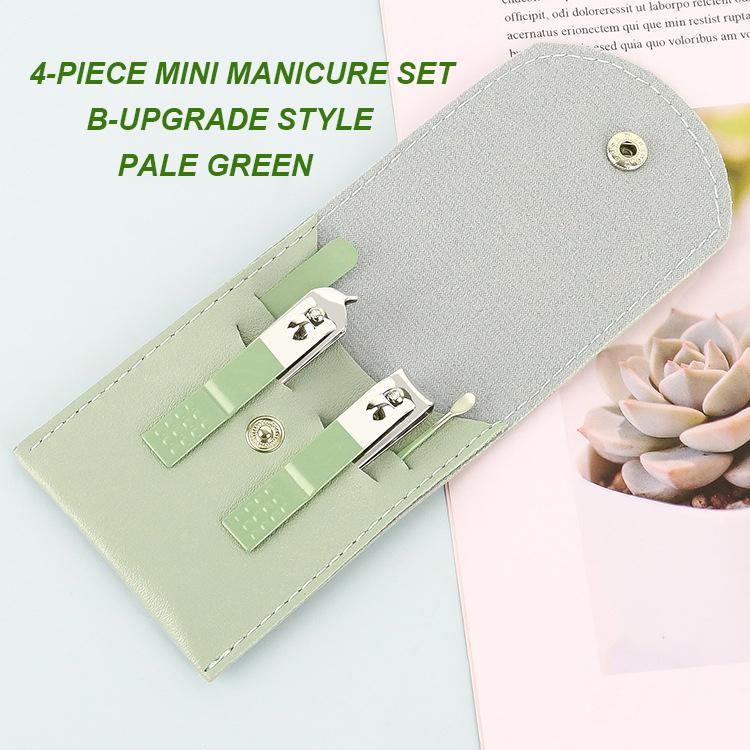 2025 New Hotsale Professional 4-Piece Mini Manicure Set Stainless Steel Nail Kit for Beginners with Leather Case