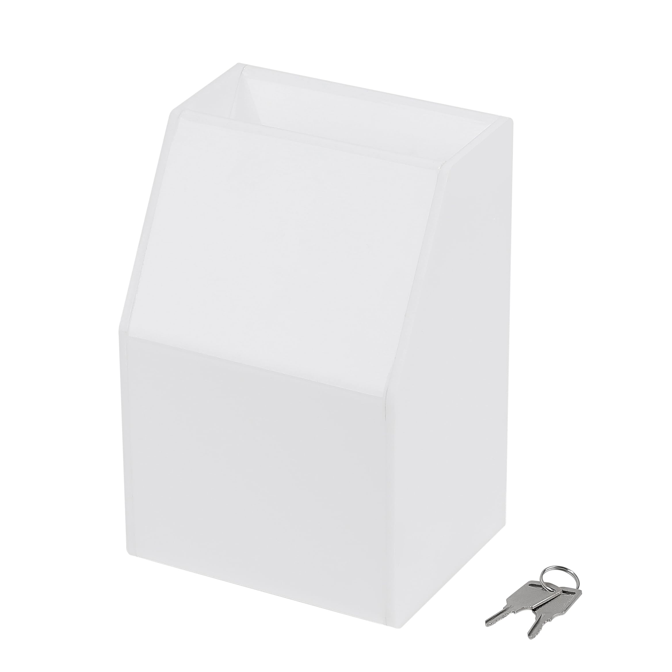 

EWOO SUPPLY 12см ключевой белый акриловый ящик для пожертвований с широким белым ящиком, встраиваемый тип, ключ, YS-1028 белый