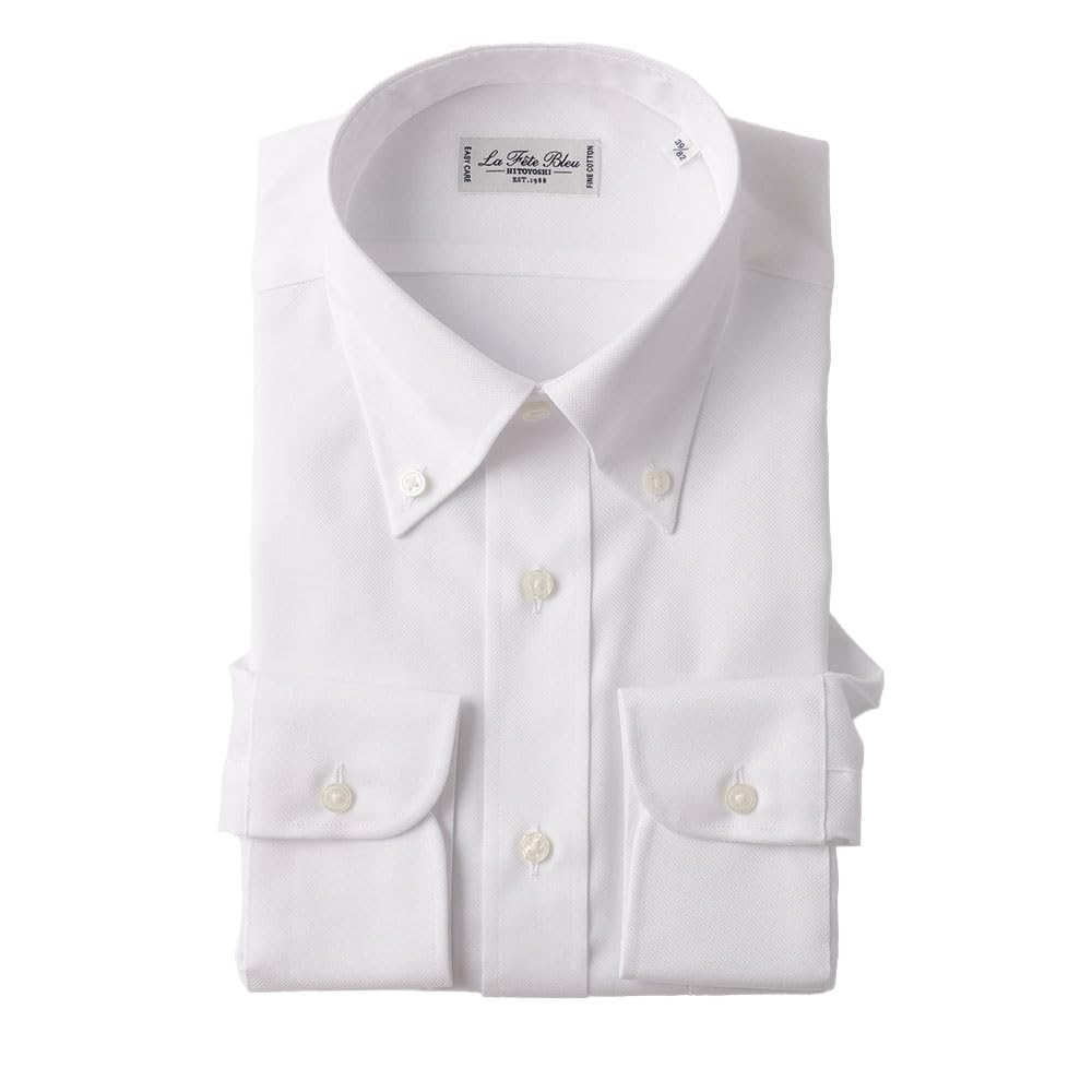 

HITOYOSHI Легкая в уходе рубашка с длинным рукавом 10 размеров Royal Hitoyoshi Хлопковая рубашка для платья LB-B1 [На пуговицах/Белый Оксфорд/41-86] Мужская 100%