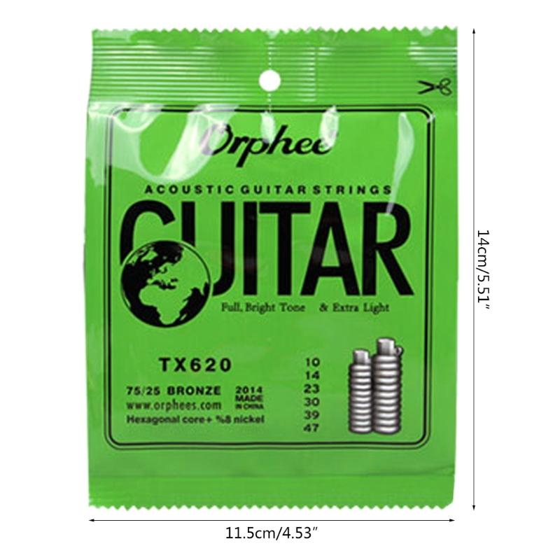 Orphee TX620 (010-047in/0.25-1.20mm) Extra Light Folk Acoustic Guitar String