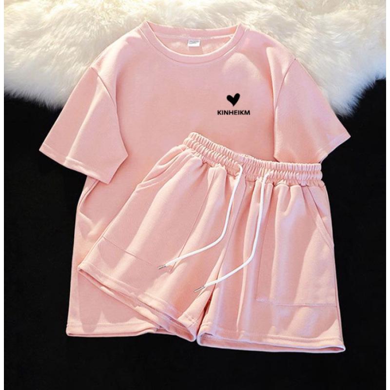 

Women s Trendy Summer Shorts & Top Set - Slimming, Comfortable, Casual Sportswear Medium розовый