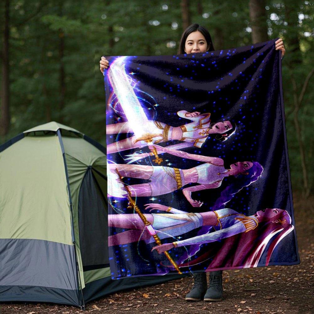 "Enchanted Sword Warrior Costume Set - Fantasy Adventure Wear"Blanket Lightweight Flannel Throw Blanket for Sofa, Bed, Travel, Camping, Livi