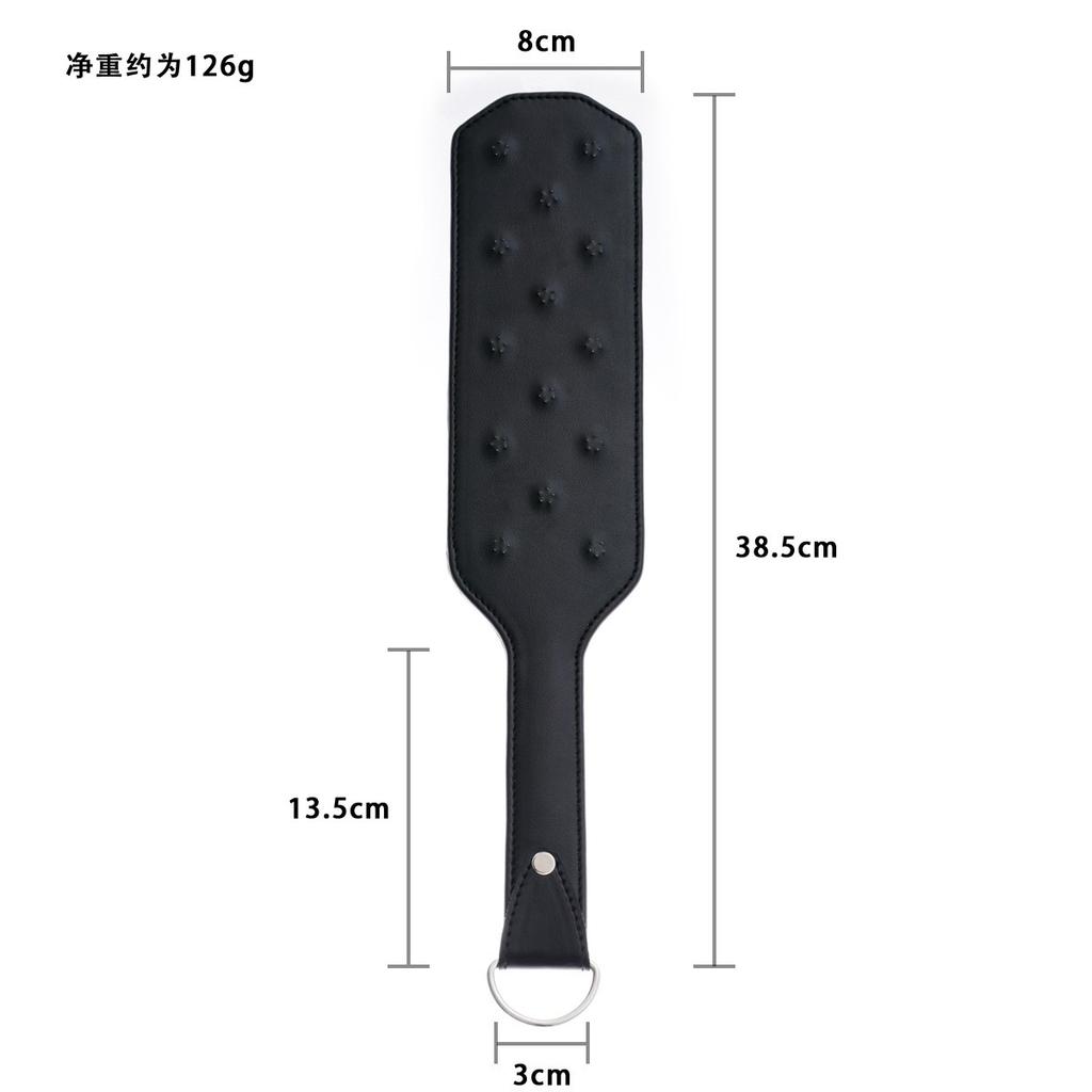 Adult Game 38.5CM Enhance Pain Leather Stainless steel Spikes Spanking Paddle Slapper Whip Bdsm Bondage Flogger Whips Sex Toys