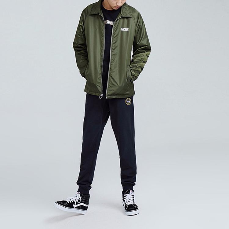 Vans Casual Sports Polo Coach Lightweight Cotton Jacket Men Jacket Dark-Green VN0A3QTYKCZ