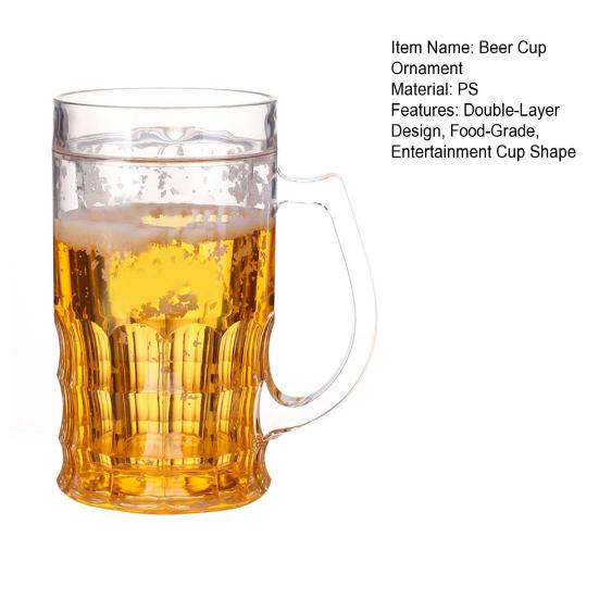 Beer Glasses 400ml Double Layer Funny Beer Cup Ornament Prank