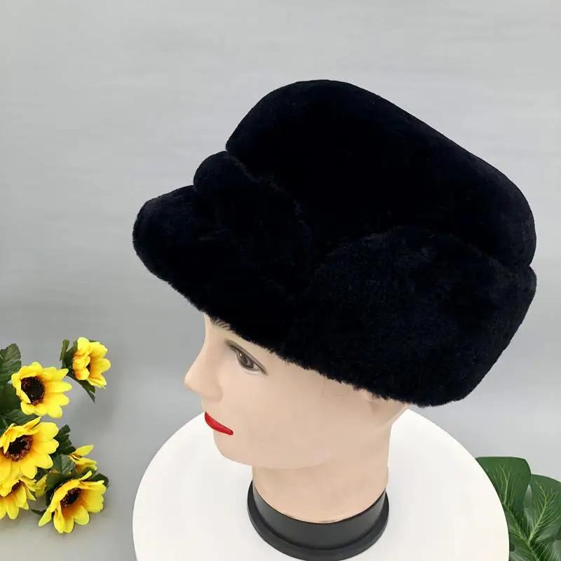 Warmer Hut Herren Schafsleder Mode Dick Gentleman Krempe Hut Outdoor Pelzmützen