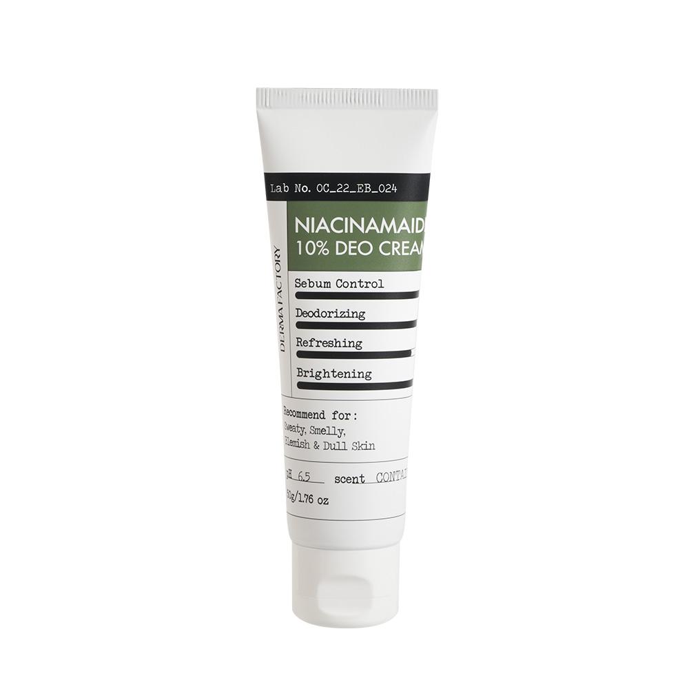 Dermafactory Niacinamide 10% Deodorant Cream – Sweat & Odour Care, Brightening Body Cream, Vegan Deo Cream, Korean
