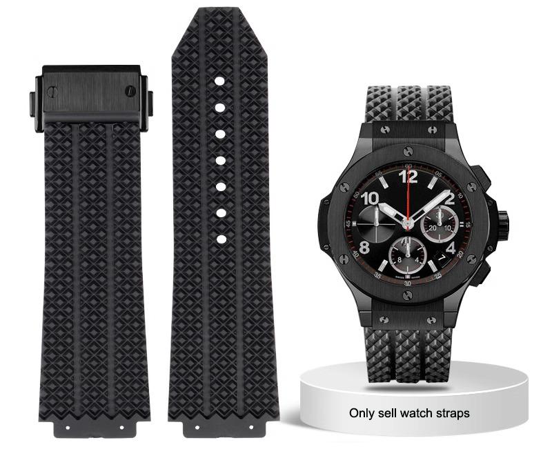 Cinturino per Orologio HUBLOT BIG BANG Serie Classica 25-19mm Gomma Nero Blu Cinturino Impermeabile Silicone Accessori Orologio