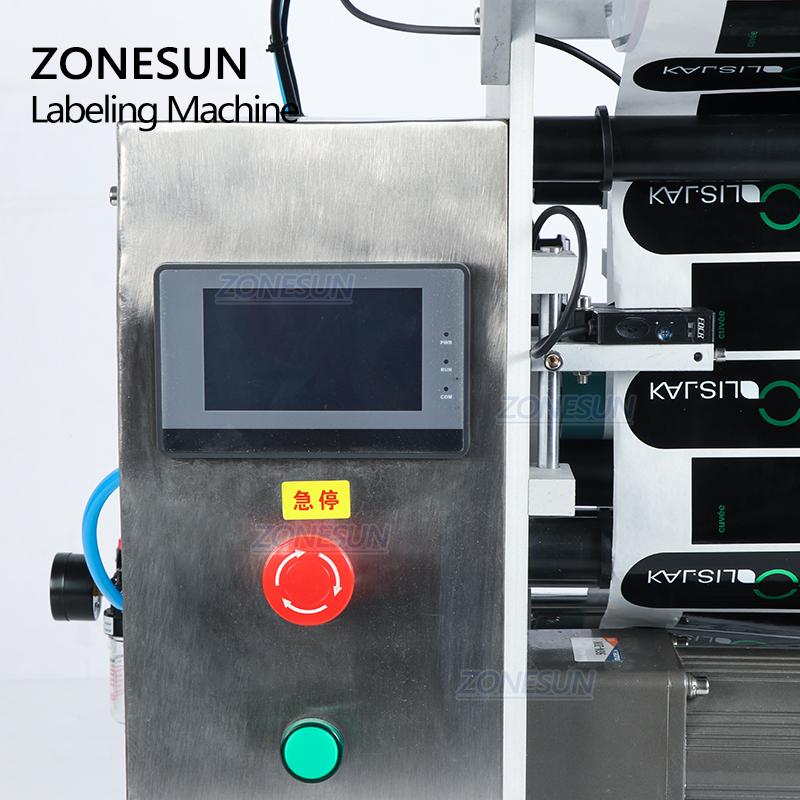 ZONESUN ZS-TB100SW Semi Automatic Packing Laebls Machine Medicine Applicator Desktop Sticker Round Bottle Labeling Machine