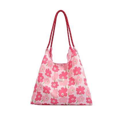 Floral Canvas Bag Spring and Summer Dopamine Shoulder Bag Party Commuting Out of The Party Versatile Women's Handbag