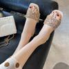 Fashion Slippers for Women 2025 New Summer Rhinestone Thick Heel Sandals for Women Fashion Flat Bottom for Women Outside Sandals