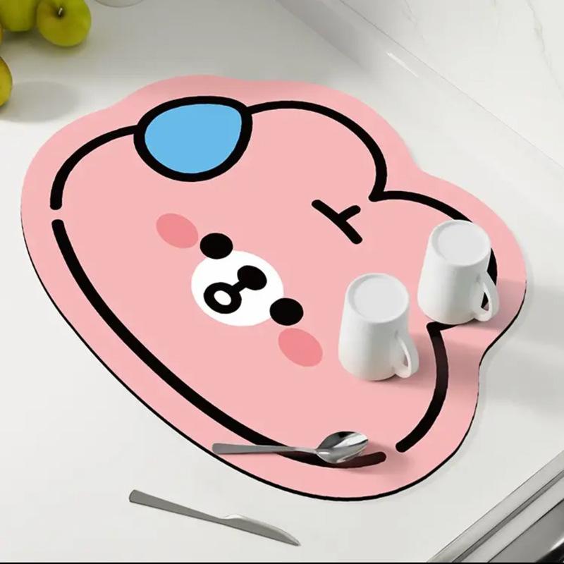 Absorbent Dish Mat Soft Quick-Drying Slip-Resistant For Kitchen Countertops Perfect Drying Dishes Cups Espresso Machines