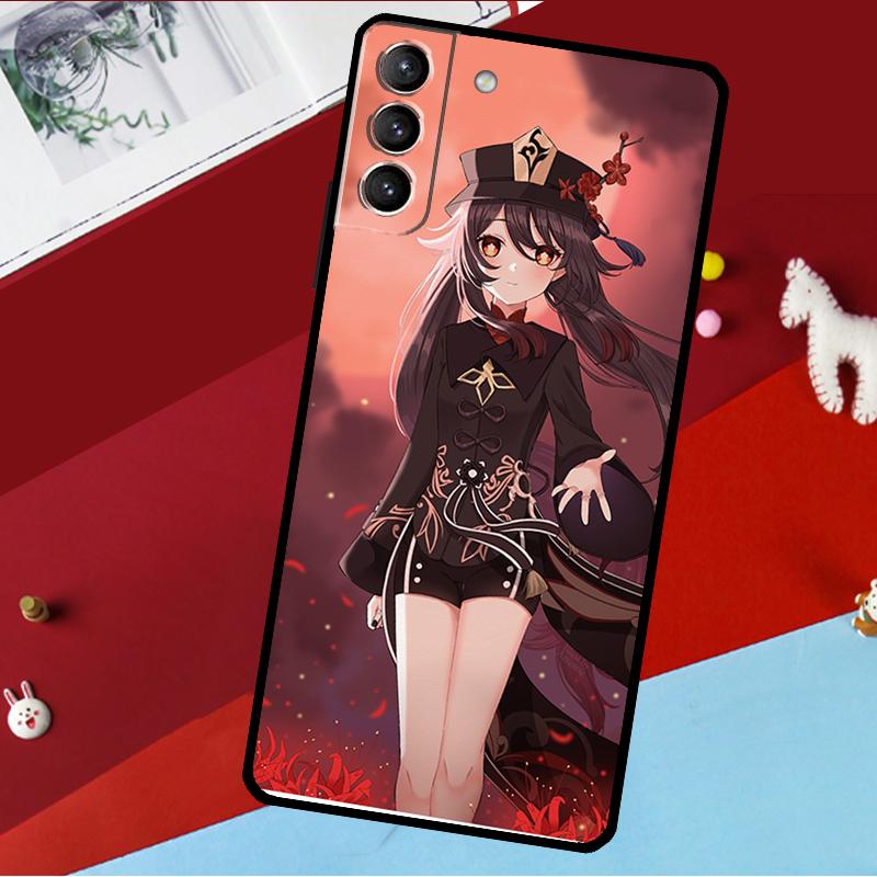 Genshin Impact Hutao Funda For Samsung Galaxy S26 S25 S24 S21 S22 S20 Ultra S9 S10 Plus S23 FE S25 FE Phone Case