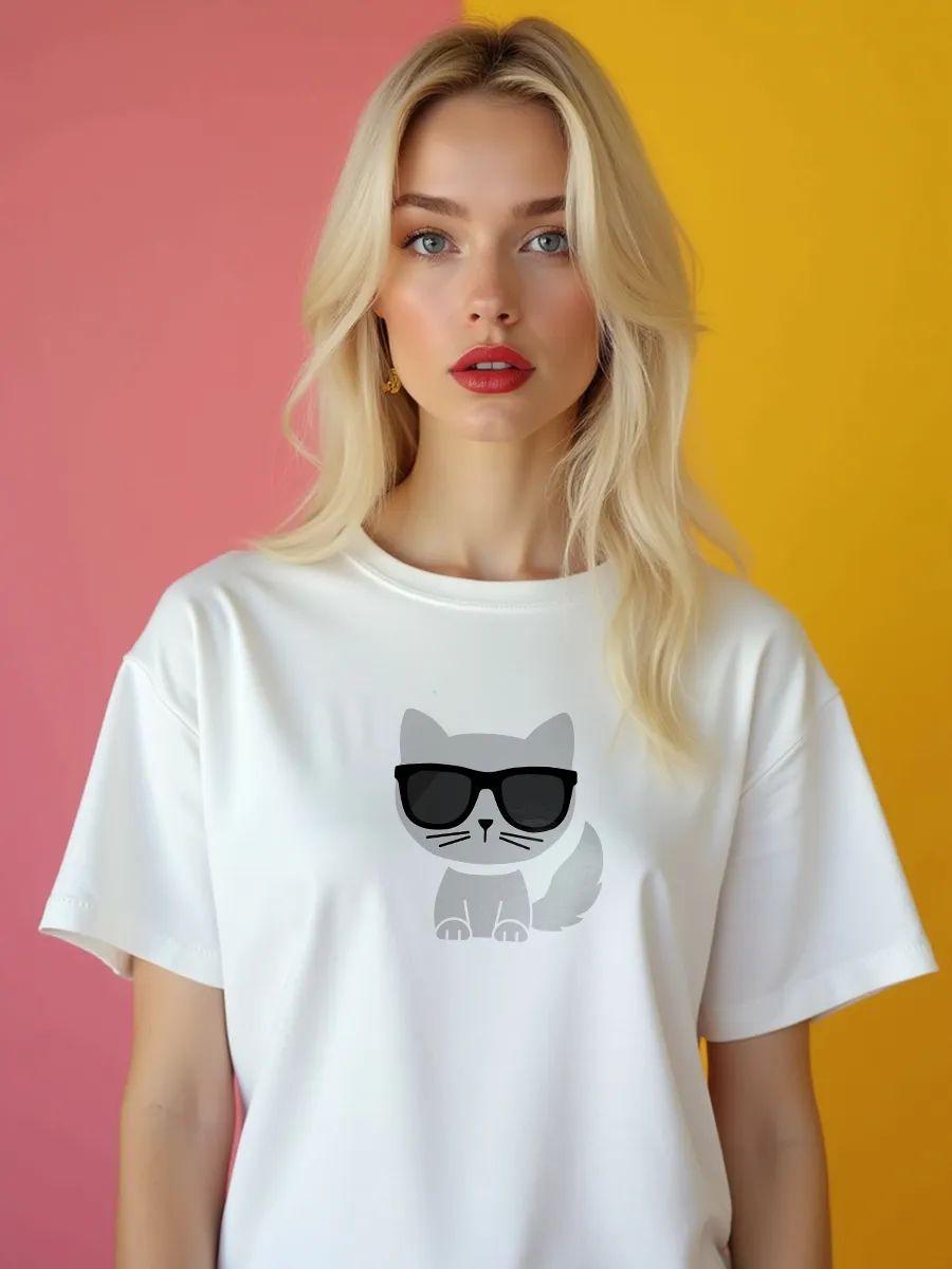 Fashionable long oversized printed T‑shirt 3XL