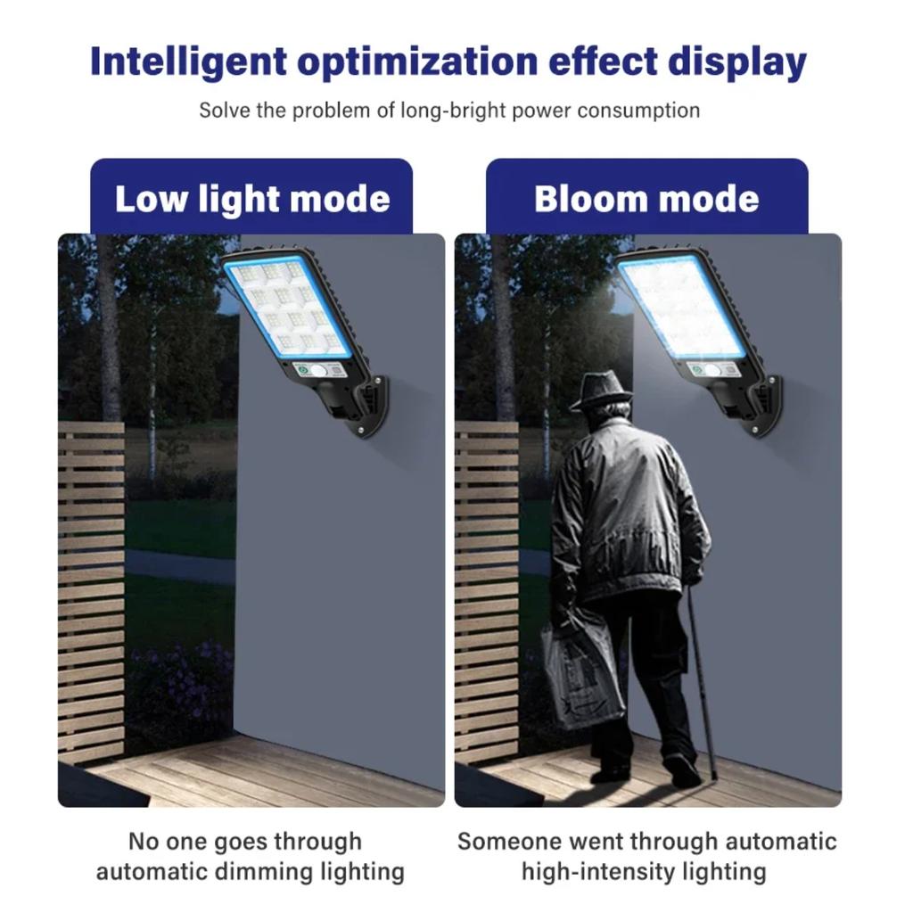 New High Power  Solar Lights 3 Lighting  Motion Sensor Solar COB Wall Lamp With Remote Control Outdoor Waterproof Street Lamp