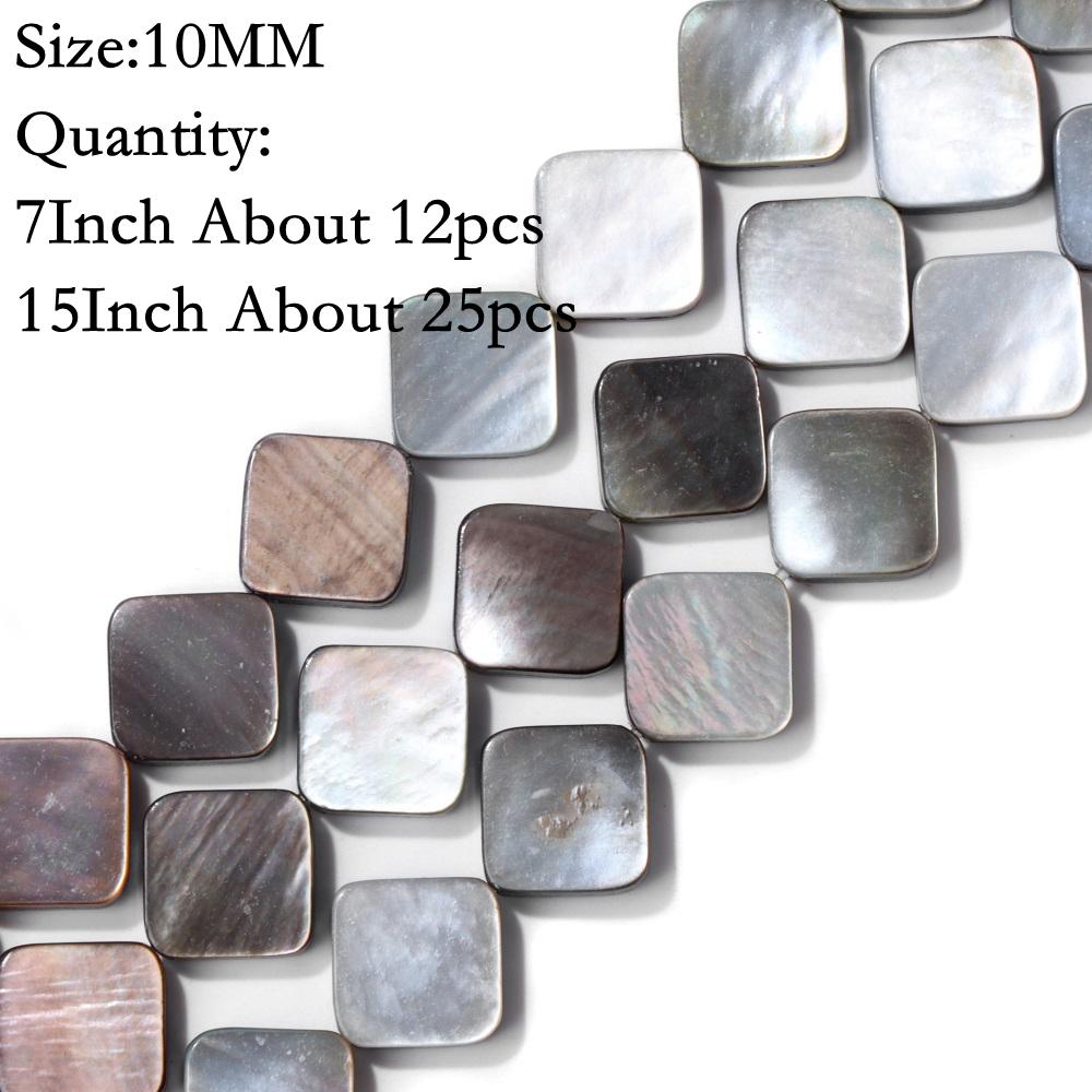 Natural Shell Gray Black Mop Beads Loose Mother of Pearl Shell Beads Charm DIY Bracelets Earrings Jewelry Accessories Wholesale