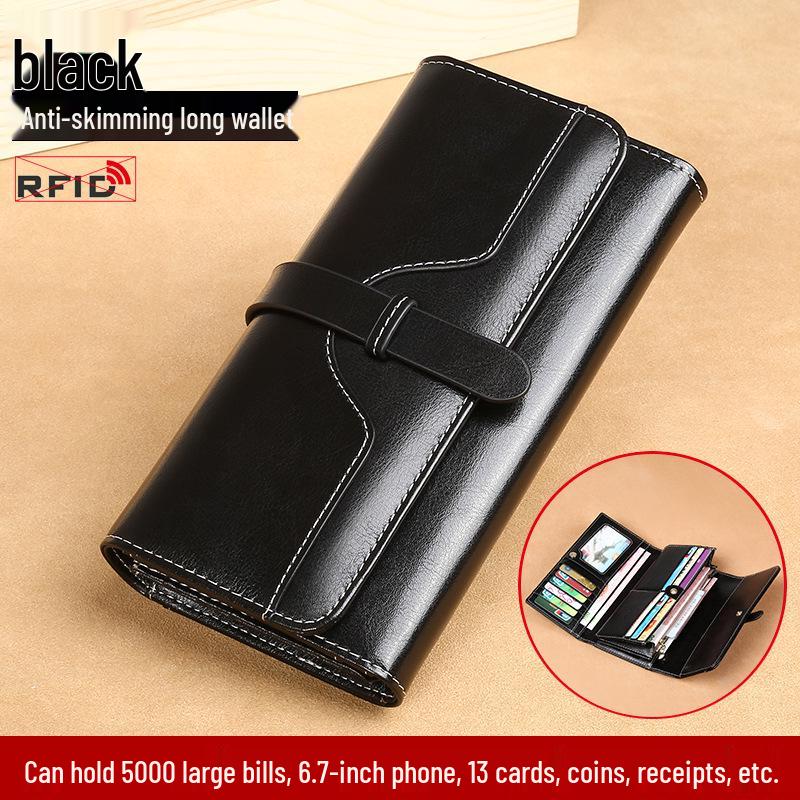 Women's Large Capacity Soft Leather Wallet with Multi-Card Holder