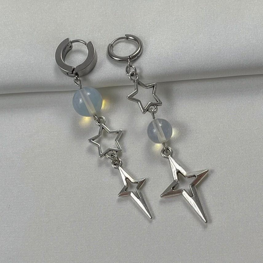 Y2K Goth Opal Mismatched Cute Hypoallergenic Dangle Earrings