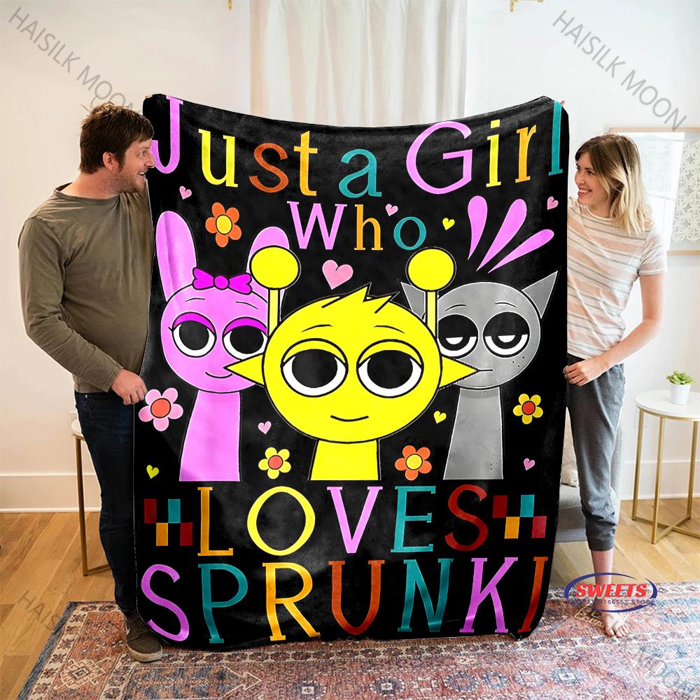 New Products Shipped Quickly! Music Theme S Sprunki Printed Blanket Office Beach Camping Shawl Blanket Gift for Family & Friends 75X95CM
