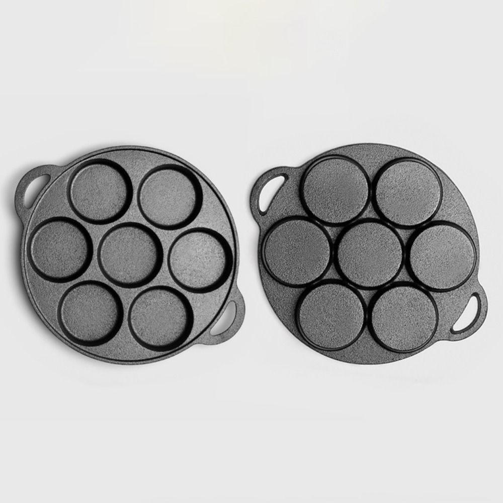 Cast Iron Fried Eggs Pot Efficient Ham Pans Cookware 7 Hole Omelette Pan  Meatloaf