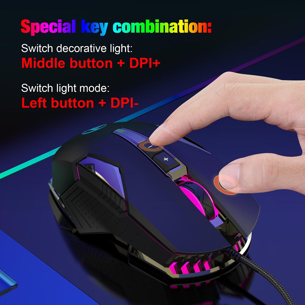 Wired Programmable Gaming Mouse Adjustable 8000 Dpi Portable Usb Computer Game Mice Gamer Accessories With Led Backlit
