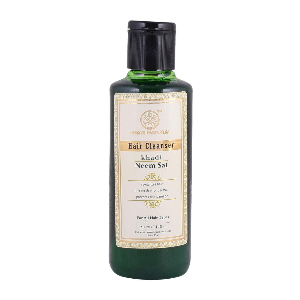 Neem Sat Natural Shampoo: Against Hair Loss and Dandruff (210 Ml), Neem Sat Hair Cleanser Khadi Natural