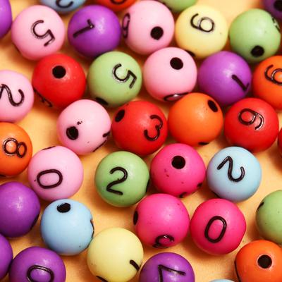 עבודת יד עגול מספר דיגיטלי 20 יחידות צבעוני 7.5 מ"מ להכנת תכשיטים חומרים חרוזים חרוזי אקריליק