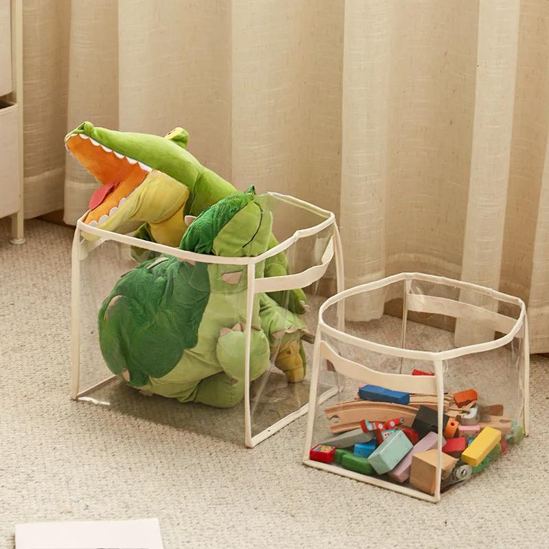 Transparent storage basket large size storage bag large capacity household multifunctional storage basket