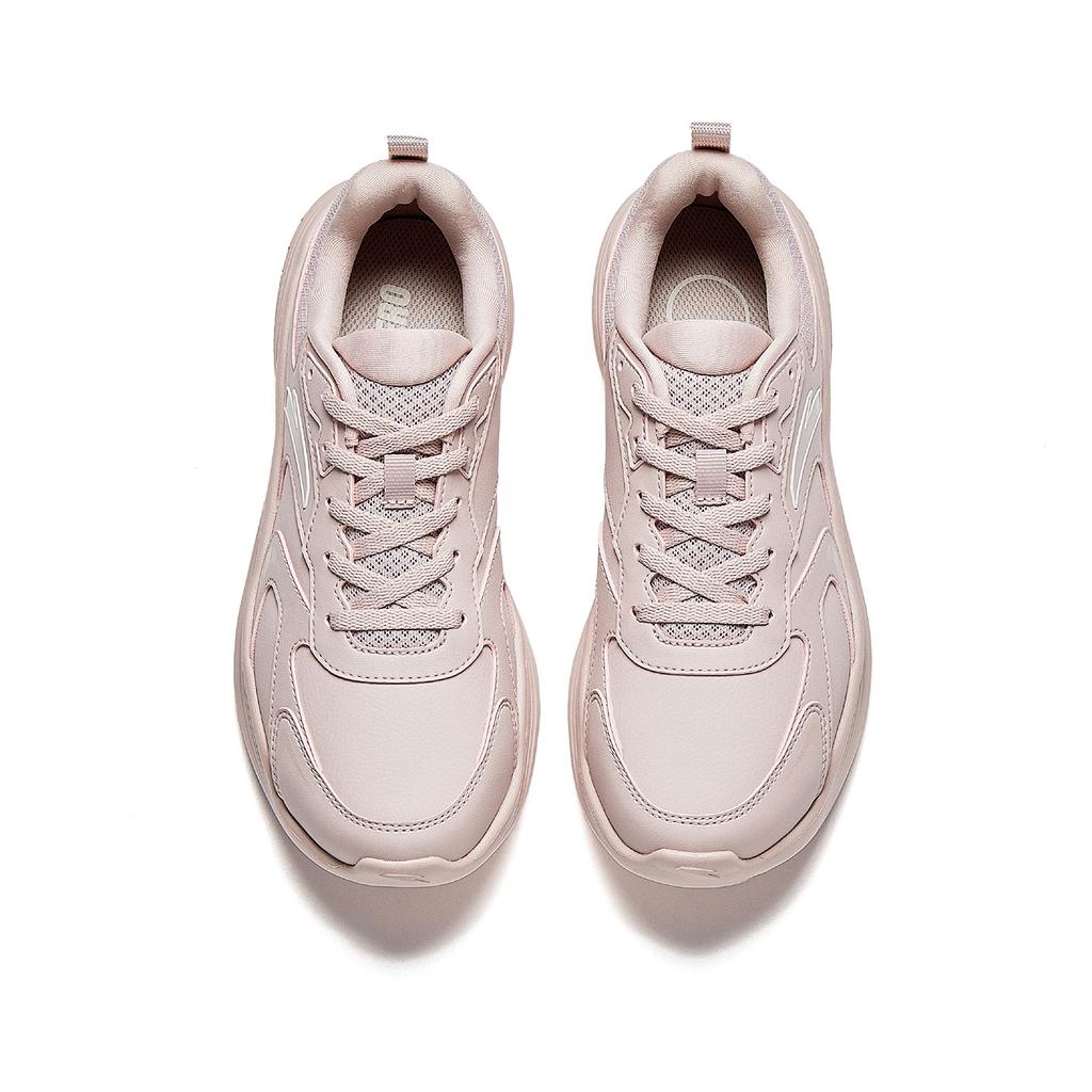 Anta Fly Fast Leather Waterproof Shock Absorbing Durable Lightweight Urban Commuting Running Shoes Kids Sneakers Light-Pink 922545515-5