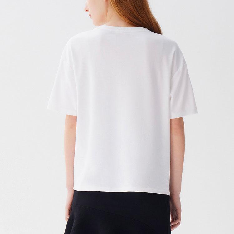 Fila Sports Character Illustration Print Short Sleeve T-Shirt Women Tops White F11W128130F-WT